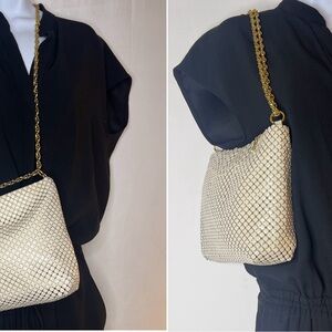 Vintage Whiting & Davis White Mesh Shoulder Bag / Crossbody